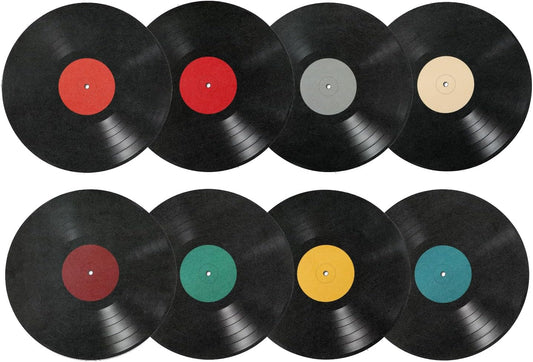 PEUTIER Vinyl Record Wall Decor - 8pcs 8.7-Inch Vintage Album Cover Posters | Retro 70s-90s Aesthetic Home Decor
