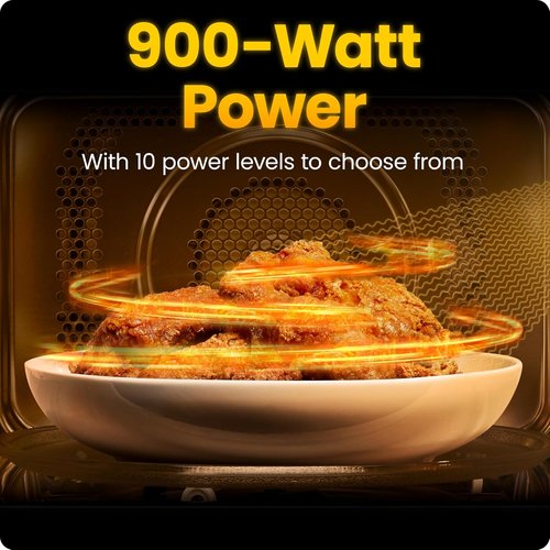 Chefman Microwave Oven - 0.9 Cu. Ft. Capacity, 900 Watts, 10 Power Levels & 6 Cooking Presets - Black