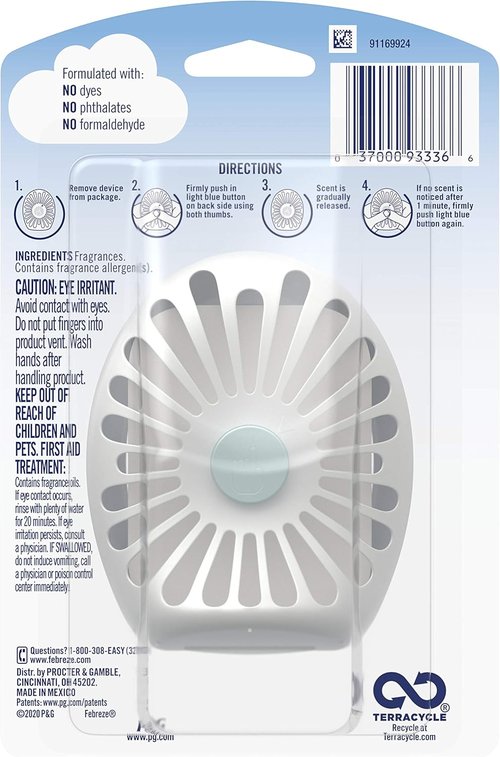 Febreze Small Spaces Air Freshener - Odor Eliminator in Linen & Sky | Pack of 6