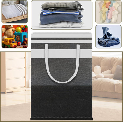 Skiennix Large Laundry Baskets - 75L Collapsible Hamper with Easy Carry Handles | Waterproof & Freestanding for Home or College