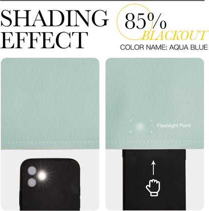 NICETOWN Thermal Insulated Blackout Curtains - Room Darkening Grommet Drapes | Aqua Blue, Set of 2 (29x45")
