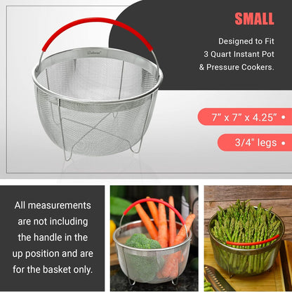 Salbree Steamer Basket - Stainless Steel Insert for 3 Qt Instant Pot | Fits 6 Qt & 8 Qt Models