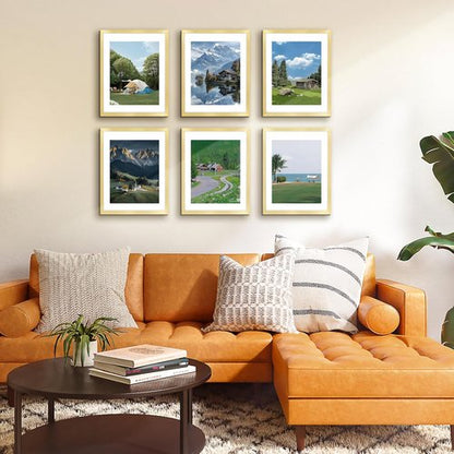FIXSMITH 11x14 Picture Frame Set of 2 - HD Plexiglass for 8x10 or 11x14 Photos | Gold Wall Decor