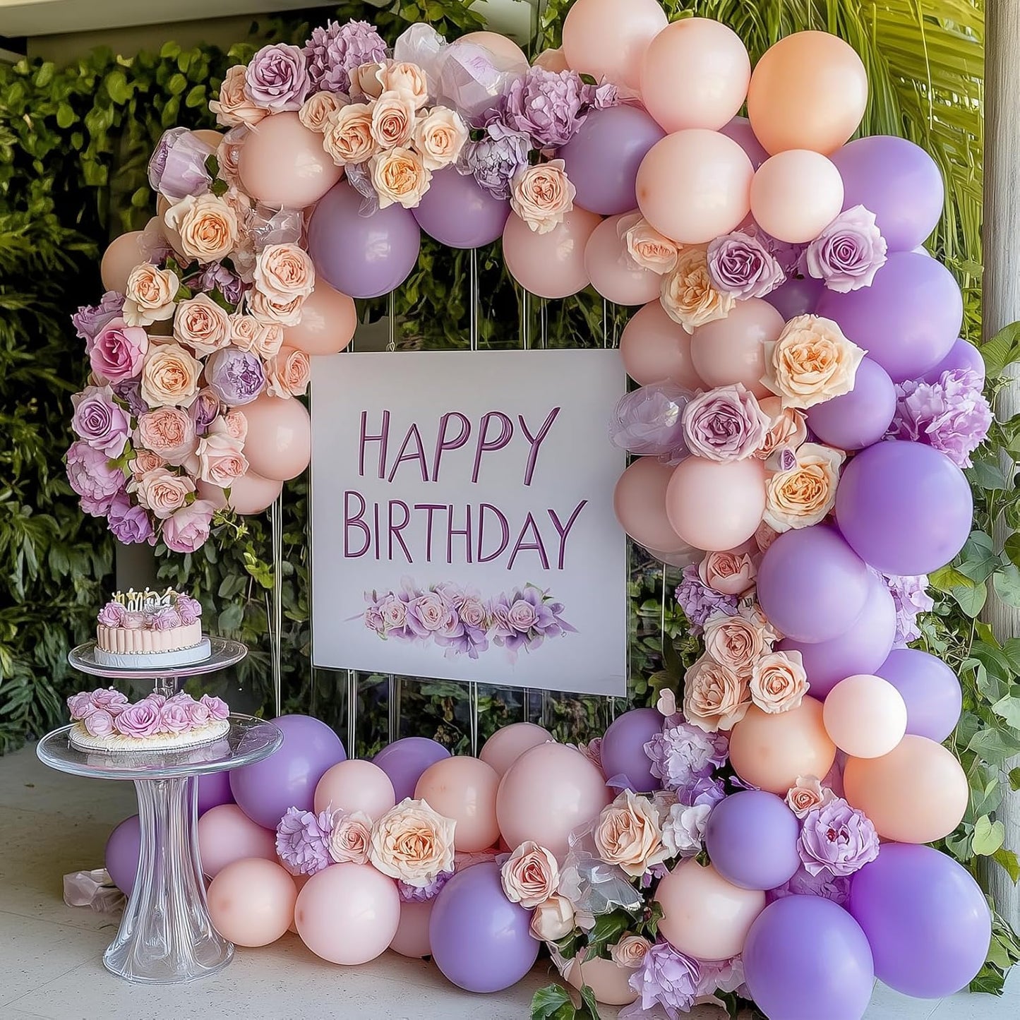 RUBFAC Pastel Purple Balloon Arch Kit - 129pcs Light Lavender Balloons for Birthday & Wedding Decor | Various Sizes 5-18 Inches