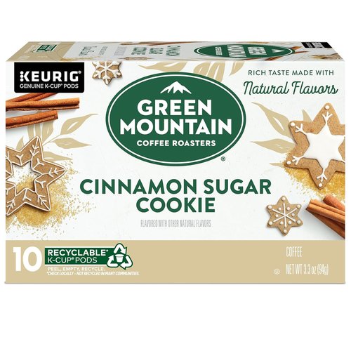 Green Mountain Coffee Roasters Cinnamon Sugar Cookie Coffee - 10 Count Pods for Flavorful Brews
