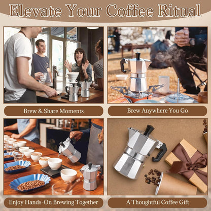 Skiennix Stovetop Espresso Maker - 10 Pcs Bulk (1 Cup, 50 Ml) | Perfect Baby Shower & Wedding Favors