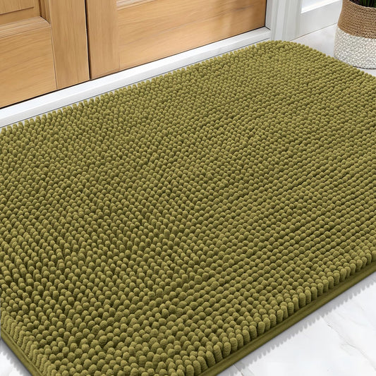 OLANLY Dog Door Mat - Absorbent Non-Slip Washable Doormat for Muddy Paws | 30x20 Inches, Willow Green
