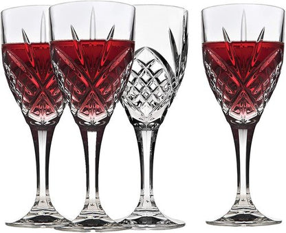 Godinger Dublin Wine Glasses - Elegant Stemmed Goblets | 10oz Set of 4 for Stylish Entertaining