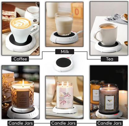 Skiennix Candle Warmer Plate - Flameless Scent Release | Versatile Warmer for Candles, Coffee & Mugs - Black