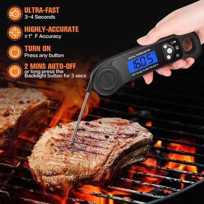 AMMZO Digital Meat Thermometer - Instant Read Food Thermometer for Cooking & Grilling | Essential Kitchen Gadget