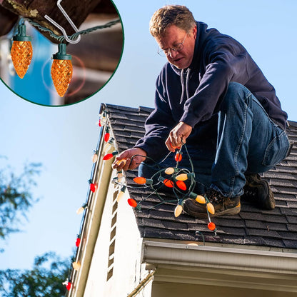 Skiennix 100-Count Metal Gutter Hooks - Durable Outdoor Christmas Light Hangers for Easy Installation