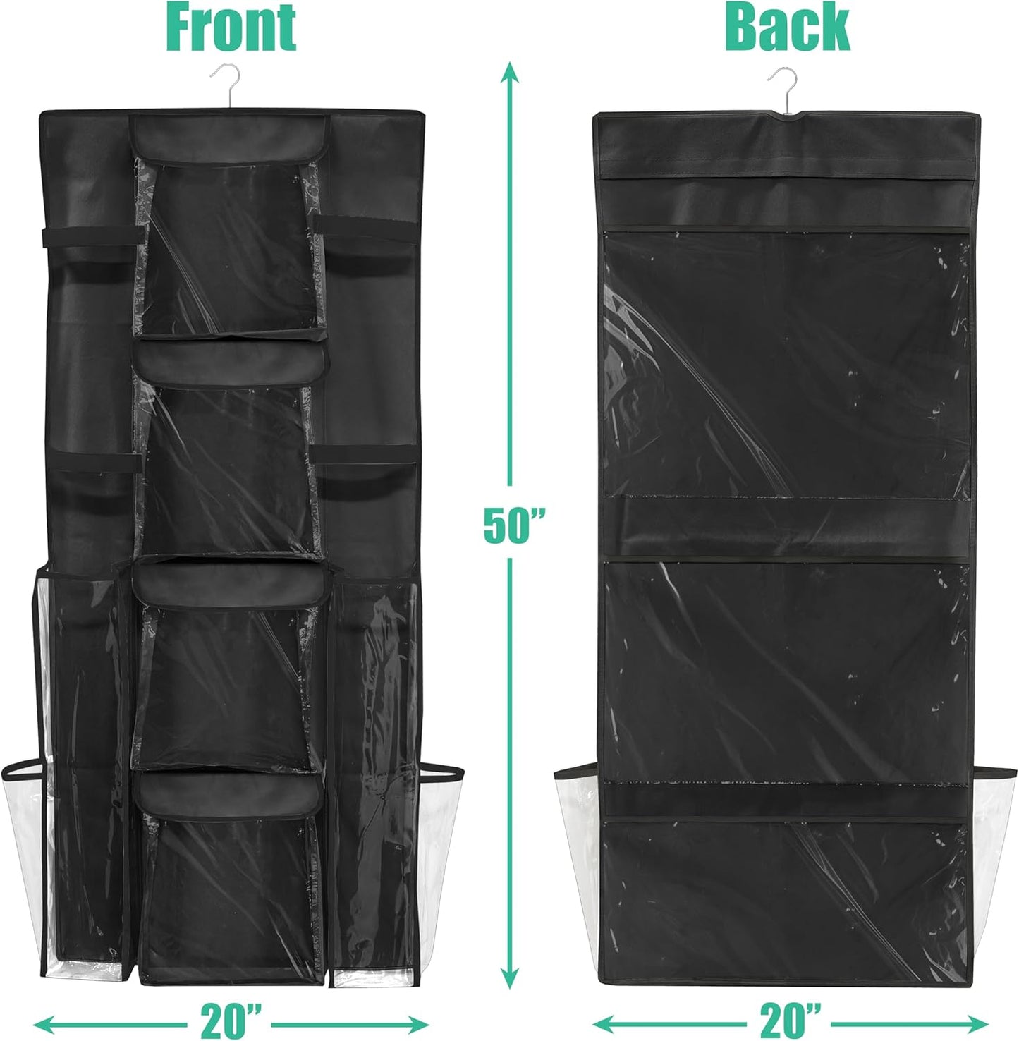 Simple Houseware Gift Wrap Organizer - Double-Sided Storage Pockets, Black | Set of 1