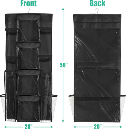 Simple Houseware Gift Wrap Organizer - Double-Sided Storage Pockets, Black | Set of 1