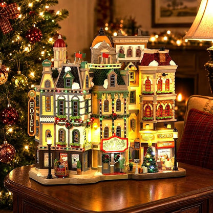 Lemax The Holly Jolly Hotel Battery Operated 4.5V - Caddington Village