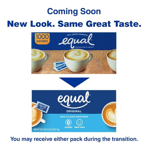 EQUAL 0 Calorie Sweetener - Zero Calorie Sugar Substitute Packets | 500 Count for Healthy Living