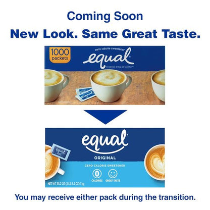 EQUAL 0 Calorie Sweetener - Zero Calorie Sugar Substitute Packets | 500 Count for Healthy Living