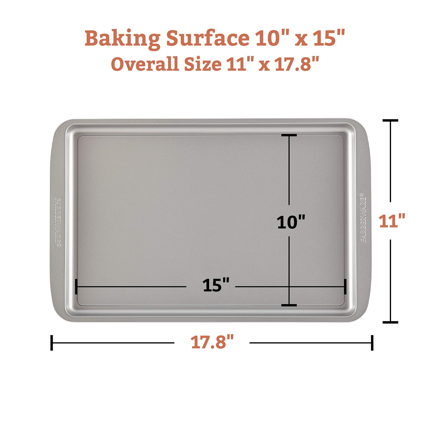 Farberware Nonstick Bakeware Set, Nonstick Cookie Sheets / Baking Sheets - 2 Piece, Gray