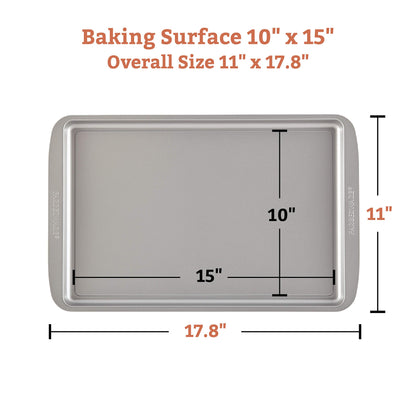 Farberware Nonstick Bakeware Set, Nonstick Cookie Sheets / Baking Sheets - 2 Piece, Gray