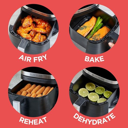 BLACK+DECKER Purifry 2QT Air Fryer - Enjoy Crispy Fried Taste Without the Fat | Digital Touchscreen & Auto Shut-Off