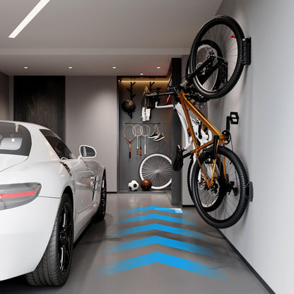 Swivel Bike Wall Mount | Space-Saving Bike Hangers for Garage - Sturdy Rack Holds Up to 77 lbs, Easy Install, 2 Pack