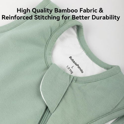 BubblePanda Rayon Made from Bamboo Sleep Sack 6-12 Months 1.0 Tog Soft Toddler Sleeping Sack for Babies 2-Way Zipper Baby Wearable Blanket