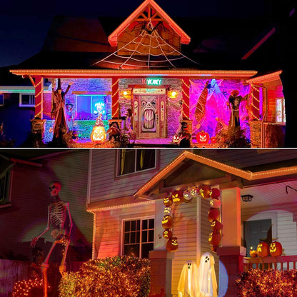 Skiennix 100ft LED Rope Lights - Waterproof & Flexible Tube Lighting with 8 Modes | Orange for Outdoor Decor