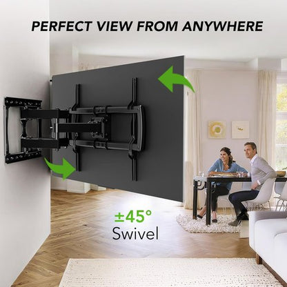 Full Motion TV Wall Mount Bracket - Fits 32-85 Inch TVs | Dual Articulating Arms, Tilt & Swivel, Max VESA 600x400mm