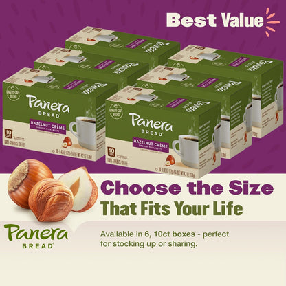 Panera Bread Hazelnut Crème Light Roast Coffee - Smooth Buttery Flavor, 100% Arabica, 60 Pods