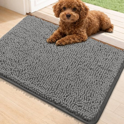 Bcoimo Super Absorbent Dog Door Mat, 30"*20" Anti Slip Mat for Muddy Paws, Pet Rugs for Dirty Paws Washable that Absorbs Moisture and Dirt, for Dog Cage and Pet Resting Carpet