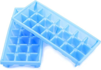 Camco Stackable Mini Ice Cube Tray - Space-Saving Design, 2-Pack, Blue Color