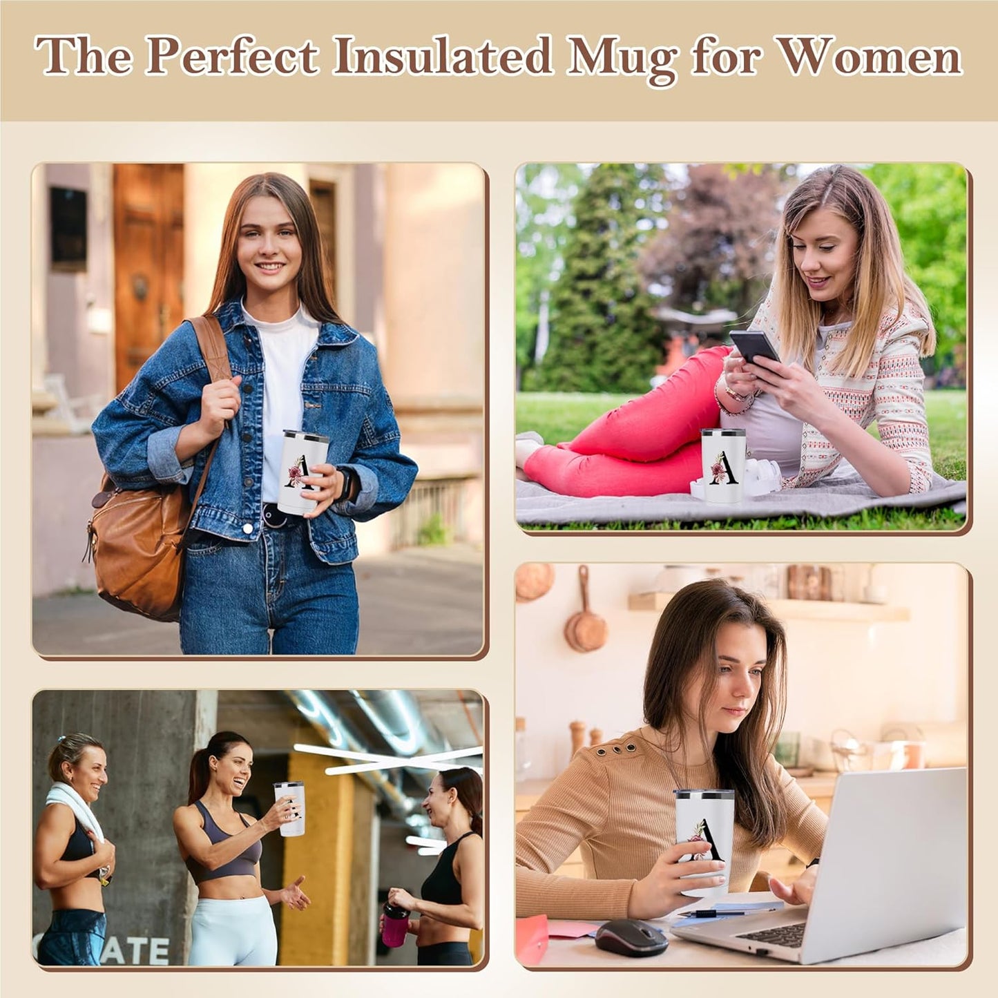 Skiennix 20 Oz Insulated Coffee Cup - Travel Mug with Lid for New Moms | Perfect Gift for Expecting Parents