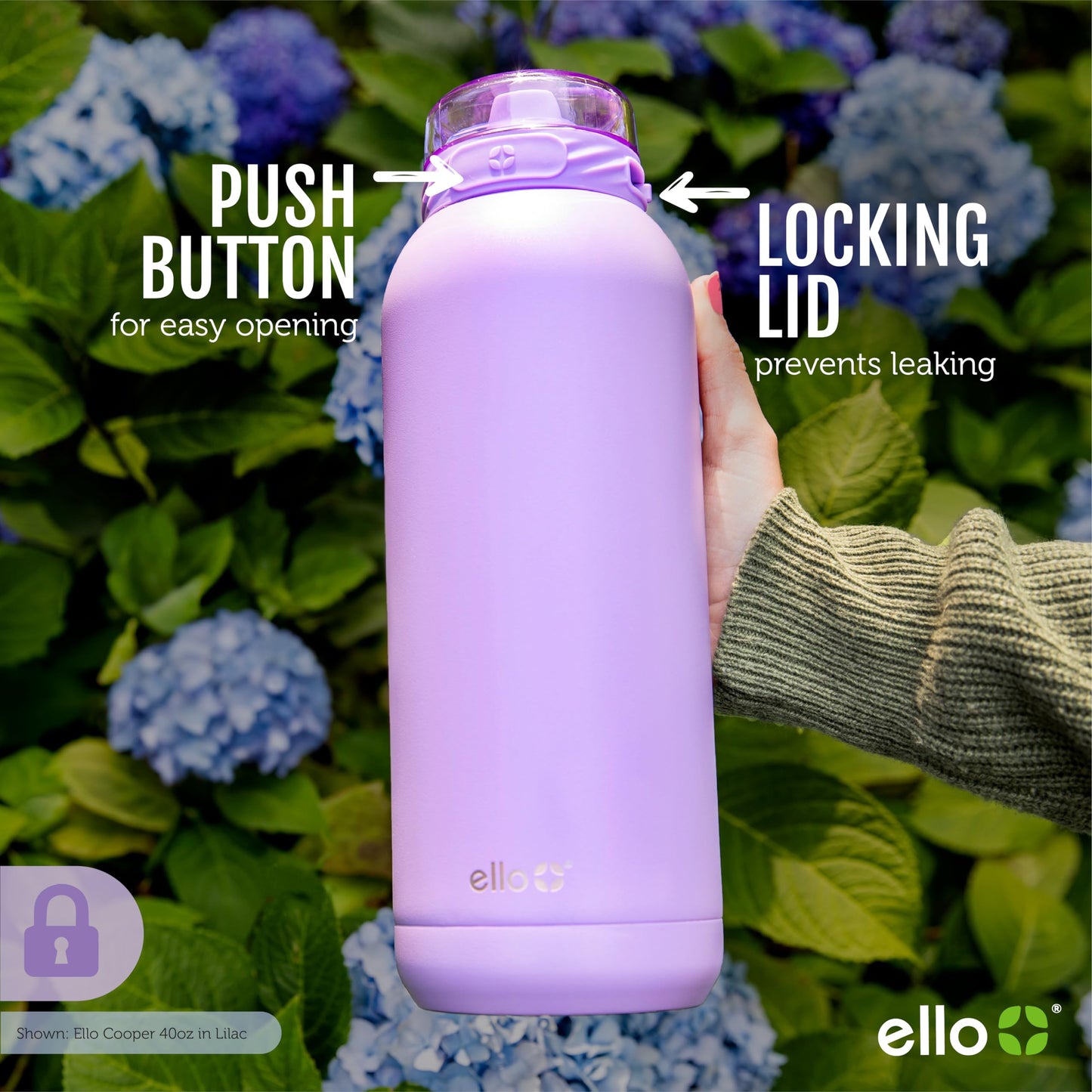 Ello Cooper 22oz Stainless Steel Water Bottle with Straw and Carry Handle, Double Walled and Vacuum Insulated Metal, Leak Proof Locking Lid with Soft Silicone Spout, Reusable, BPA Free, Bubblegum