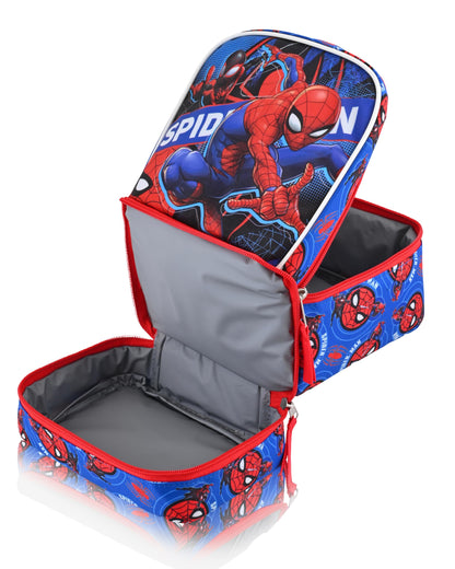 Fast Forward Marvel Spiderman Lunch Box for Kids | Miles Morales Insulated Lunch Bag Lunch Box for Boys, Girls, Toddlers | Spiderman Blue Reusable Lunchbox