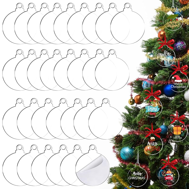 Clear Acrylic Ornament Blanks 4-Inch, 100 Pack – Variation: Clear 100pcs+4"