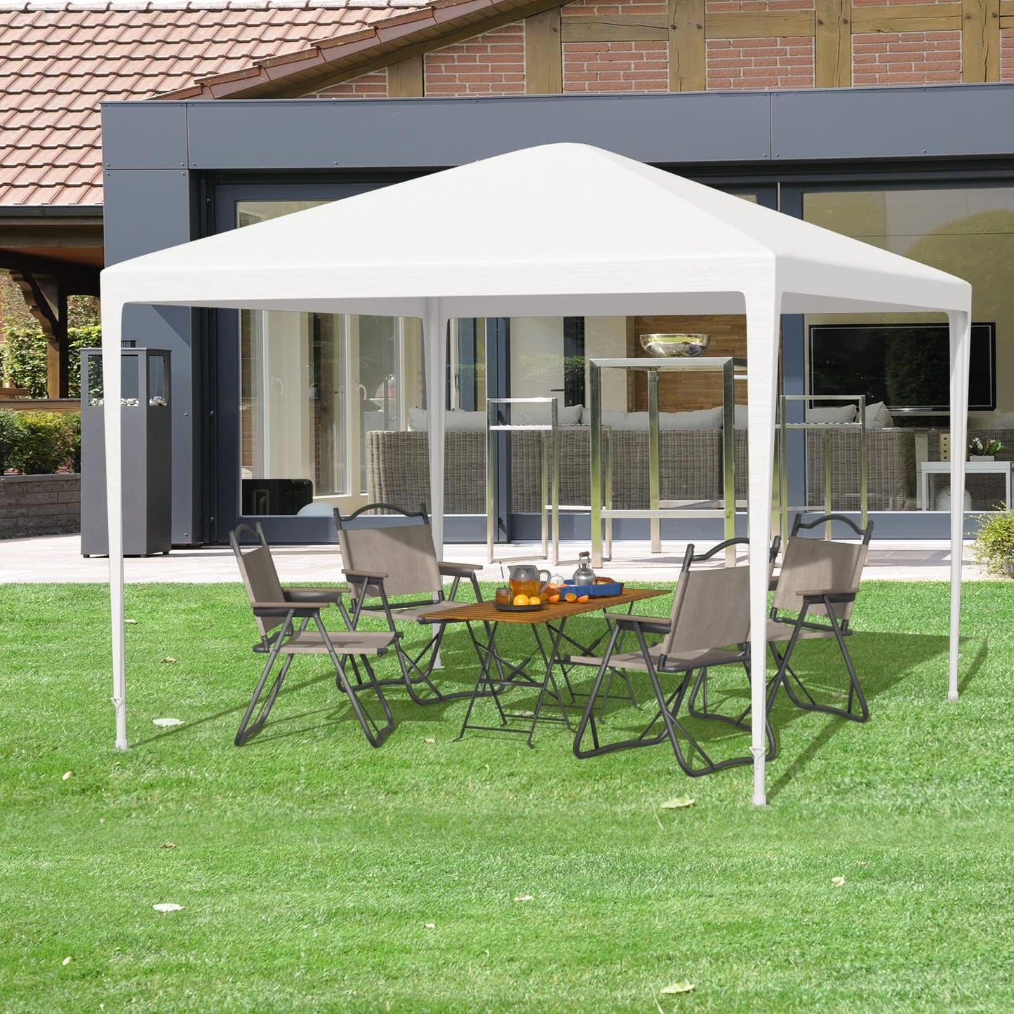Skiennix 10x10 Waterproof Gazebo Canopy - Durable Outdoor Patio Tent for Weddings & BBQs