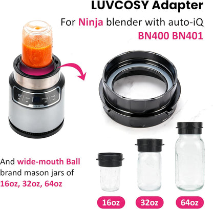Ninja Nutri Pro BN401 Blender Adapter | Blend Directly in Glass Jar - Dishwasher Safe Attachment