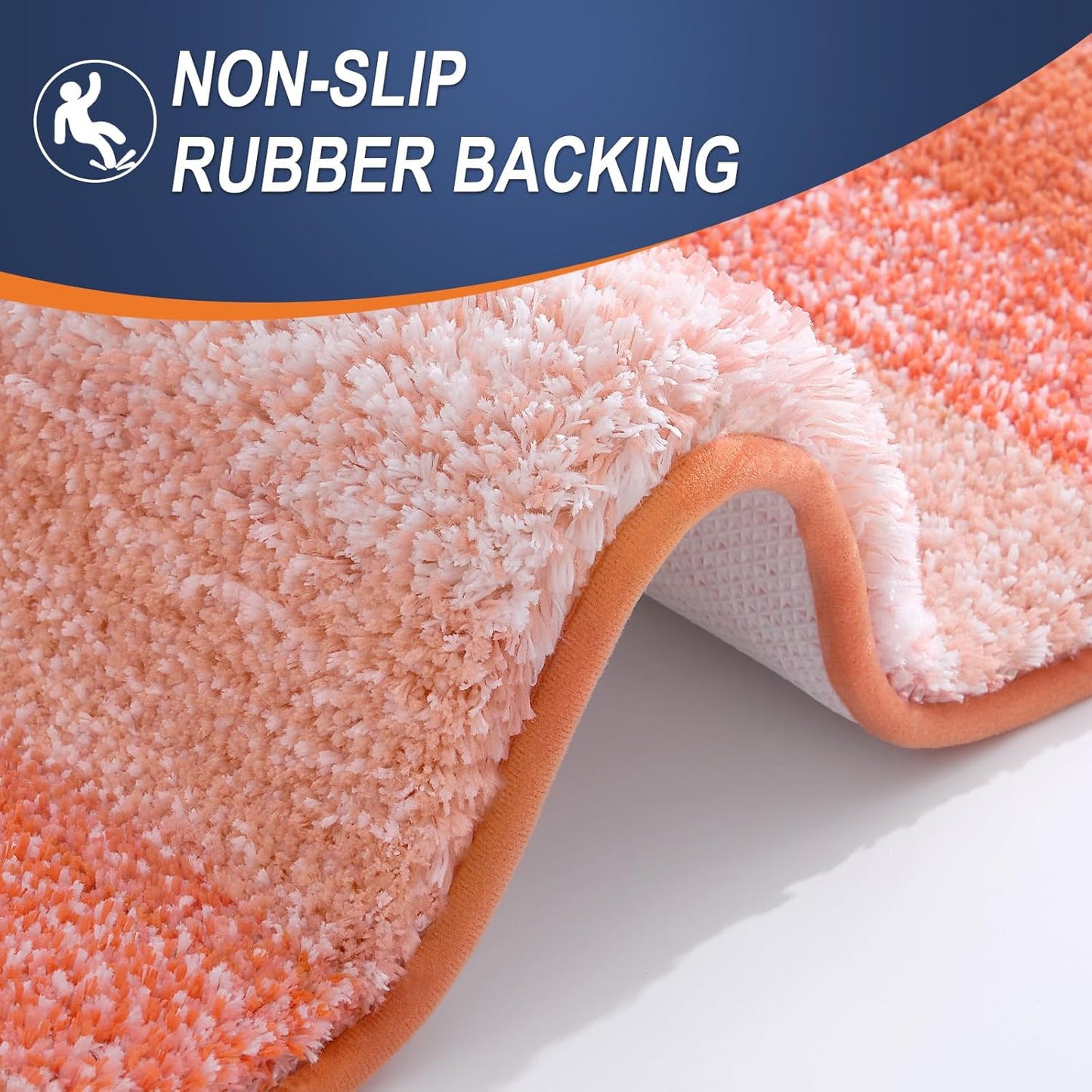 OLANLY Extra Soft Microfiber Bathroom Rug Mat - Quick Dry, Machine Washable, 24x16, Coral Color