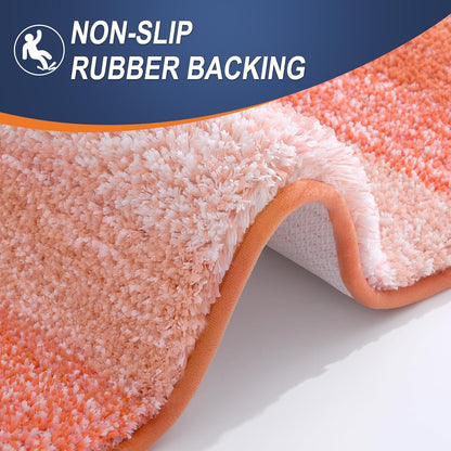 OLANLY Extra Soft Microfiber Bathroom Rug Mat - Quick Dry, Machine Washable, 24x16, Coral Color