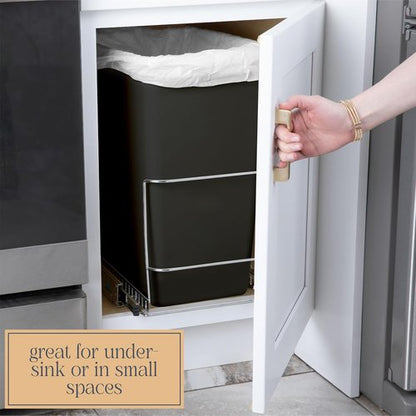 HOLDN’ STORAGE Pull Out Trash Can - 7 Gallon Heavy Duty Under Cabinet Solution | Chrome Finish, Lifetime Warranty