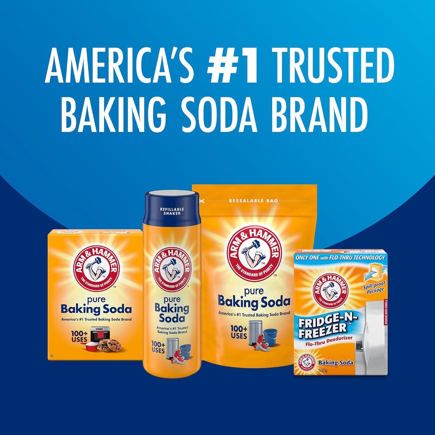 Arm & Hammer Baking Soda Odor Absorber - Fridge & Freezer Freshness | 14 oz, Pack of 12