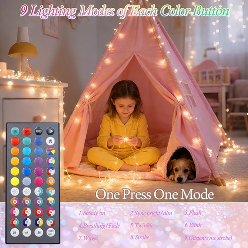 Lovelite Fairy Lights - 34 Color Changing String Lights | 40FT, 120 LEDs, Waterproof, Remote Control