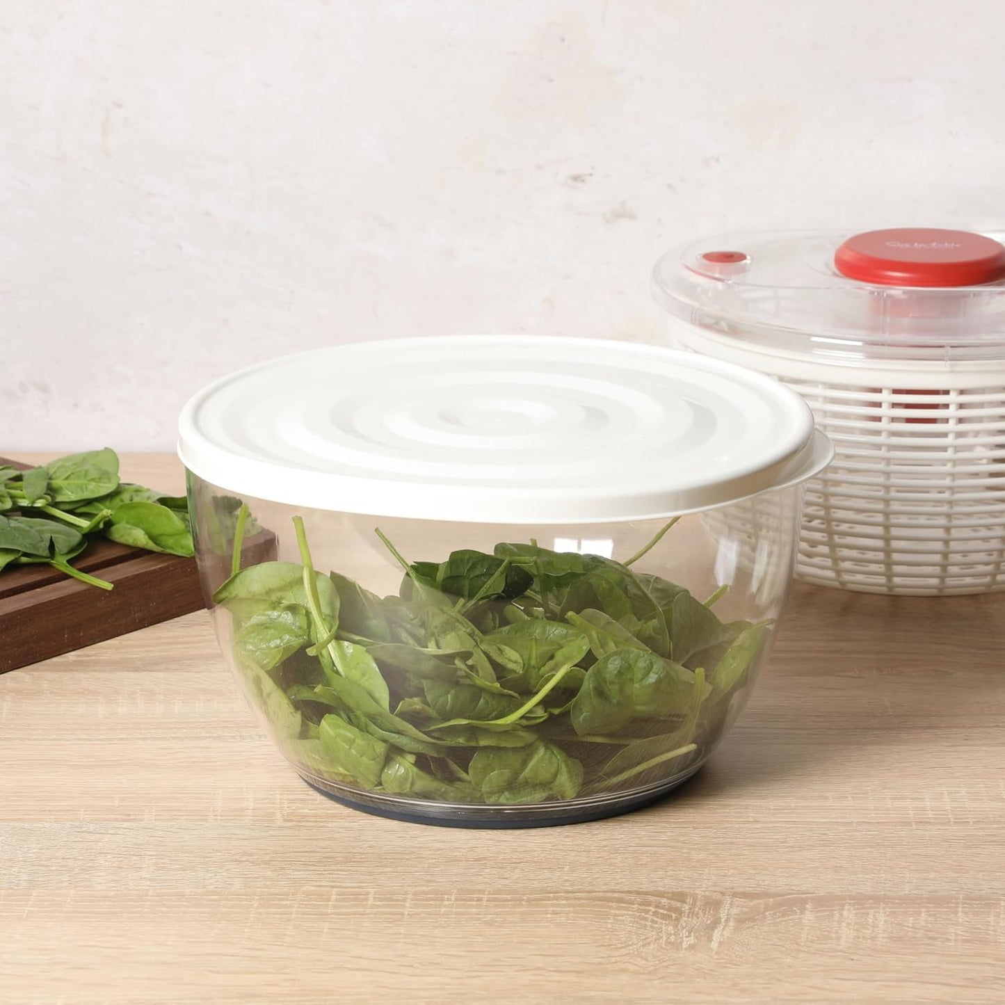 Sur La Table 6.3 Qt Salad Spinner - Versatile Fruit & Vegetable Washer with Strainer | Red