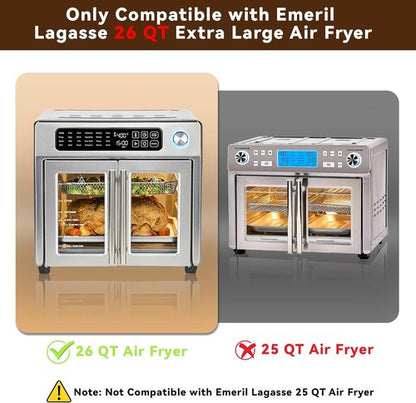 Emeril Lagasse Air Fryer Liners - 120 PCS Unbleached Parchment Paper Sheets for 26 QT Extra Large Air Fryer