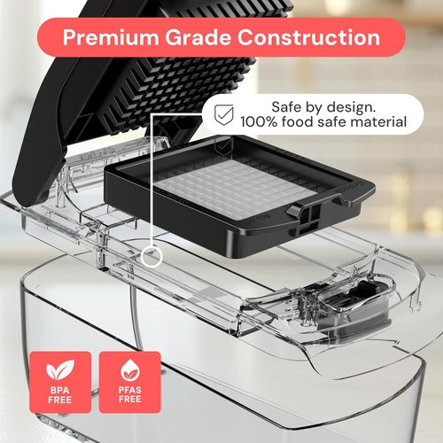 Fullstar Vegetable Chopper - 4-in-1 Food Chopper and Spiralizer with Container | Clear Kitchen Essential