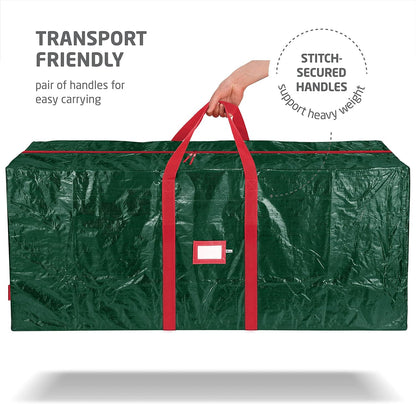 Zober Christmas Tree Storage Bag - Waterproof Protection for 7.5 Ft Trees - Durable Handles & Label Slot - Green