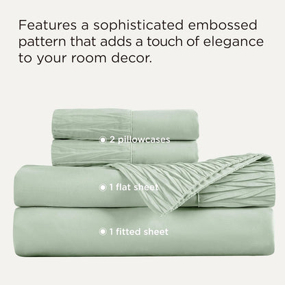 Bedsure Queen Sheet Set - Soft & Breathable 4-Piece Queen Size Bedding - Hotel Luxury in Sage Green