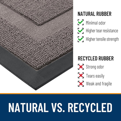 OLANLY Indoor Outdoor Front Door Mat - Waterproof All-Weather Doormat, Easy Clean, 29.5x17, Taupe