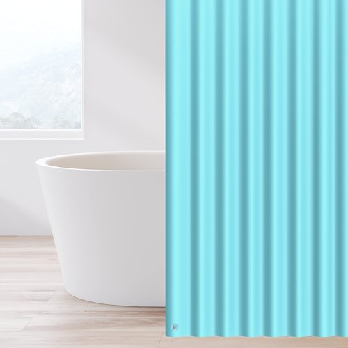 EHZNZIE Shower Curtain Liner Light Weight PEVA, Shower Liner 72x72 Inches, Waterproof, No Chemical Smell with 12 Rust Proof Metal Grommets for Bathroom Shower Curtain, Aqua