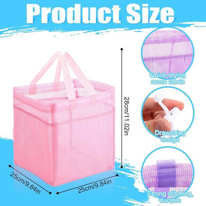 Kinlop Mesh Shower Caddy - Portable 8 Pocket Hanging Tote for College Dorms & Travel | Macarons Color
