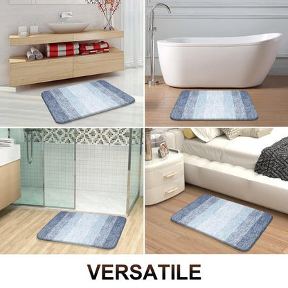 OLANLY Bathroom Runner Rugs 44x24, Extra Soft Absorbent Microfiber Bath Rugs, Rubber Backing, Quick Dry, Machine Washable Bath Mats for Bathroom Floor, Tub and Shower, Home Decor Accessories, Blue
